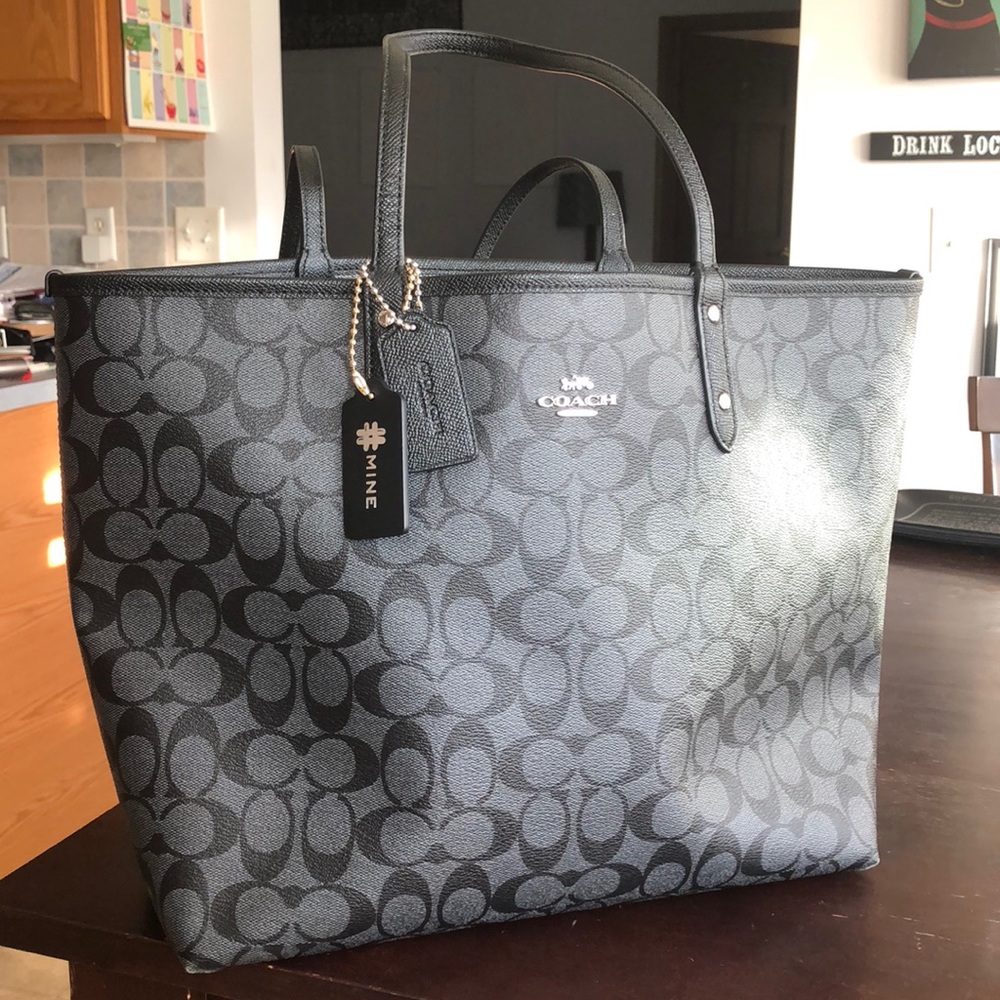 Coach Reversible Tote with accessory bag